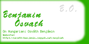 benjamin osvath business card